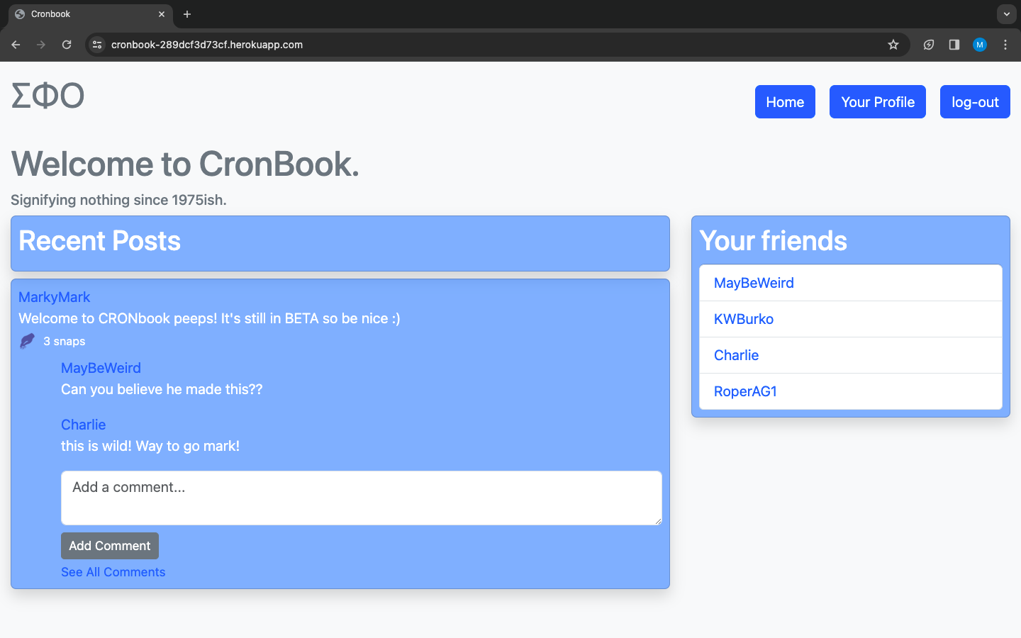 Cronbook Site Image